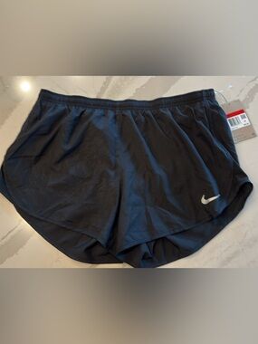 Nike Black Athletic Shorts with White Swoosh